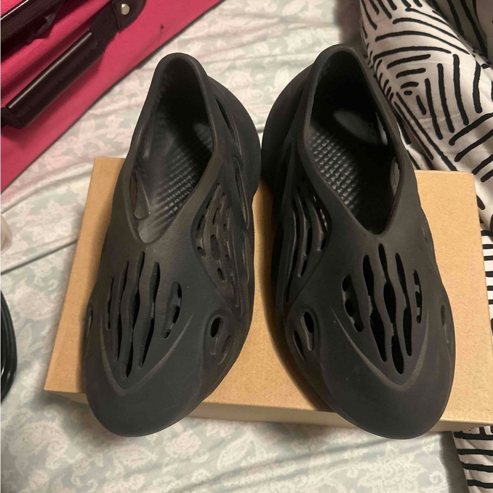Black Slip-On Foam Clog with Cutout Design